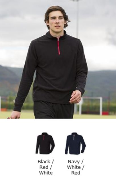 Finden & Hales LV570 1/4 zip Long Sleeve Piped Fleece Top  Finden & Hales LV570 1/4 zip Long Sleeve Piped Fleece Top